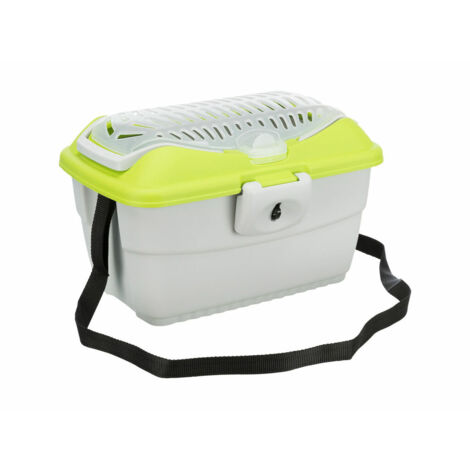 TRIXIE Box de transport Mini-Capri 40 × 22 × 30 cm gris clair/vert pour rongeurs (1/5)