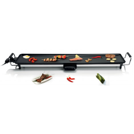 Plancha électrique 70 cm 2000W – Surface de cuisson XL 1610 cm² – Thermostat réglable jusqu'à 240°C – Tiroir récupérateur de jus – Little Balance