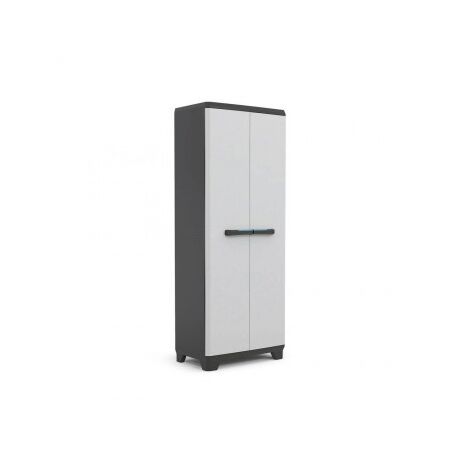 Armoire de rangement utilitaire 68 x 39 x 173 cm – Résine et plastique – 3 étagères réglables – Cadenassable et ergonomique – KIS