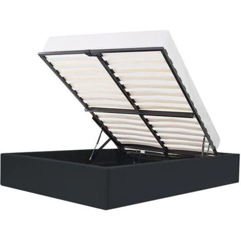 Lit coffre adulte 140 x 190 cm - Simili Noir - AUCUNE (1/5)