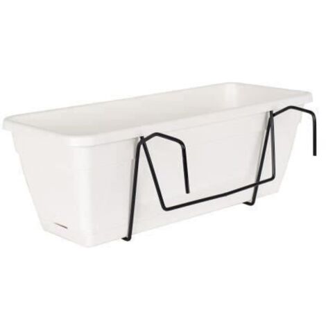 ARTEVASI Kit Jardiniere Venezia avec reserve deau - 10 L - 49 x 19,5 x 16,6 cm - Blanc (1/2)