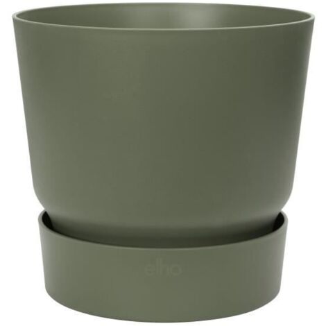 ELHO Pot de fleurs rond Greenville 25 - Extérieur - Ø 24,48 x H 23,31 cm - Vert feuille