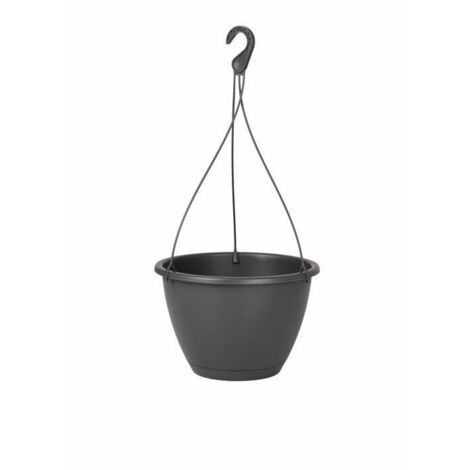 ARTEVASI Pot de fleurs suspendu Algarve - 8 L - 31 x 31 x 20,5 cm - Gris anthracite (1/3)