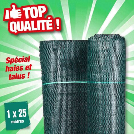 Nature – Toile de paillage verte 1 x 25 m – Polypropylène tissé 100 g/m² – Traitée anti-UV – Perméable à l'eau et à la lumière