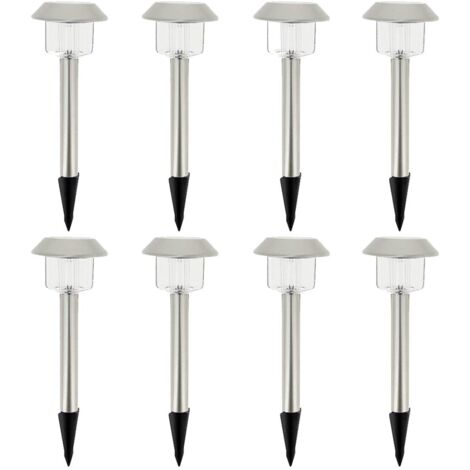 ALESIA Lot de 8 balises solaires - LED blanc froid