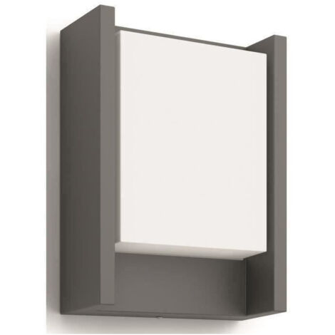 Philips – Applique murale LED anthracite 6W – Aluminium moulé – IP44 – Flux lumineux 600 lm – Température de couleur 4000K – Dimensions 7,5 x 16,6 x 22,1 cm (1/10)