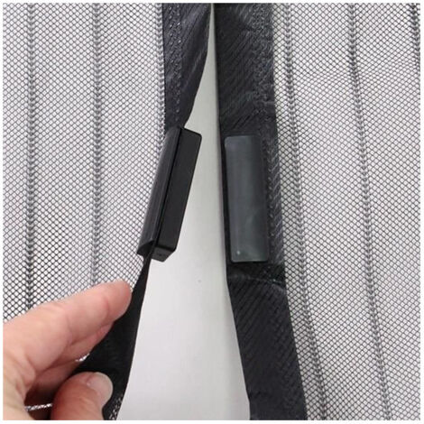 Moustiquaire rideau pour porte  magnetique - H230 cm x L100 cm - Polyester noir