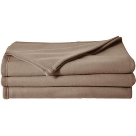 Poyet-Motte Couverture en polaire taupe 180 x 220 cm (1/2)