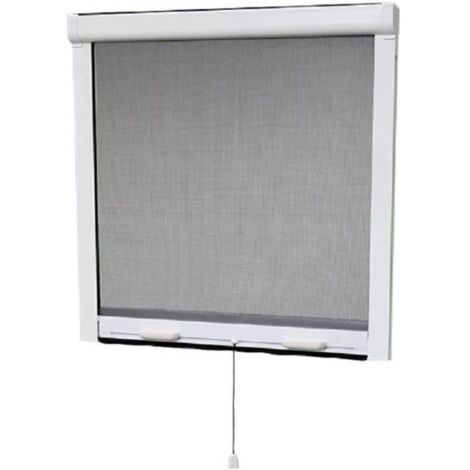 Moustiquaire de fenêtre enroulable verticale 100 x 145 cm – Cadre PVC gris – Maille en fibre de verre enduite PVC – Installation facile – Stor Insect (1/7)