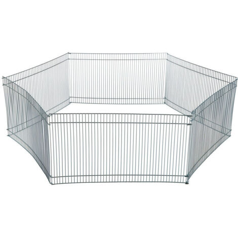 Trixie – Enclos en métal galvanisé 6 éléments 48 x 25 cm – Pour hamsters et souris – Extensible pour grand espace de liberté