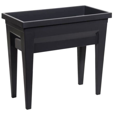 EDA – Espace potager sur pied 76 x 38,5 x 68 cm – Polypropylène gris anthracite – Résistant au gel et aux UV – 57 litres