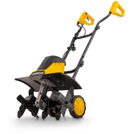 Motobineuse électrique 1500 W – 6 lames en acier – Largeur de travail 450 mm – Profondeur de travail 220 mm – Pour terrains accidentés – Powerplus