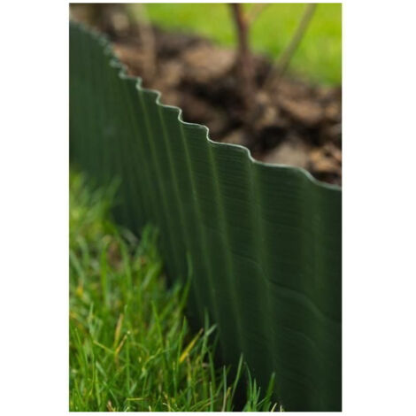 Nature – Bordure de jardin PVC 0,25x9 m vert – Hauteur 25 cm – Flexible pour délimiter espaces de culture – Installation facile