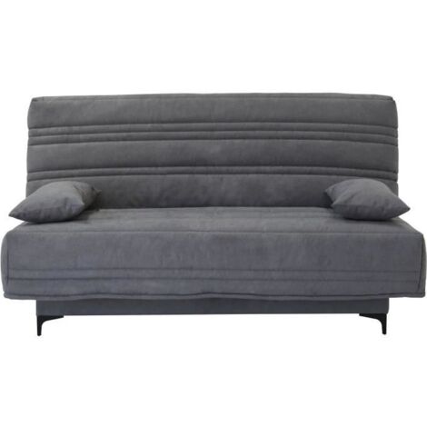 Banquette clic clac 3 places - Tissu gris moyen - L199 x P96 x H103 cm - KRISTEN - Style contemporain (1/5)