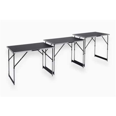 Meister Lot de 3 Tables Multifonctions Aluminium Noir (1/4)