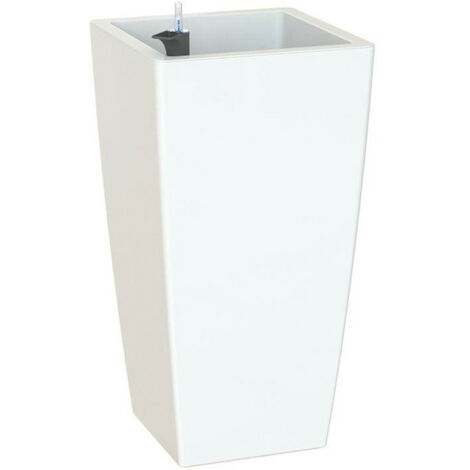 Pot de fleurs ARTEVASI Pisa auto-arrosage carré blanc 45 L plastique résistant aux UV 33 x H61 cm (1/2)