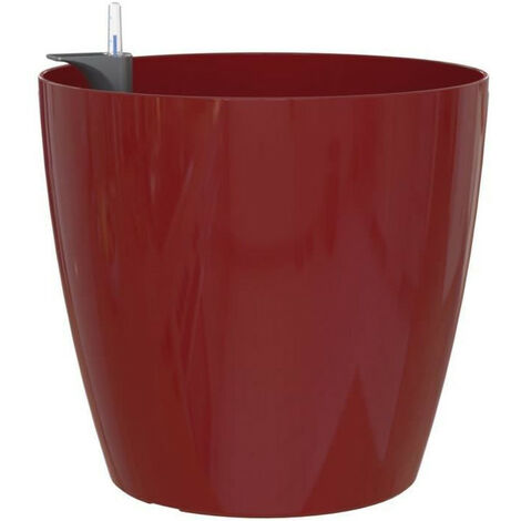 Pot auto-arrosant ARTEVASI San Remo 30 cm rouge foncé plastique UV (1/3)