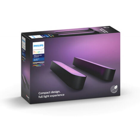 Kit de jeu d'initiation Philips Hue – 2 barres lumineuses LED noires – 16 millions de couleurs – Installation facile derrière écran (1/10)