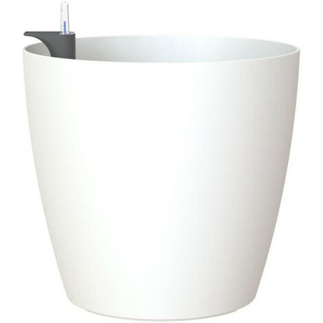 ARTEVASI San Remo pot auto-arrosant 14,5 L blanc finition mate résistant aux UV Ø30,5 x H27 cm (1/2)