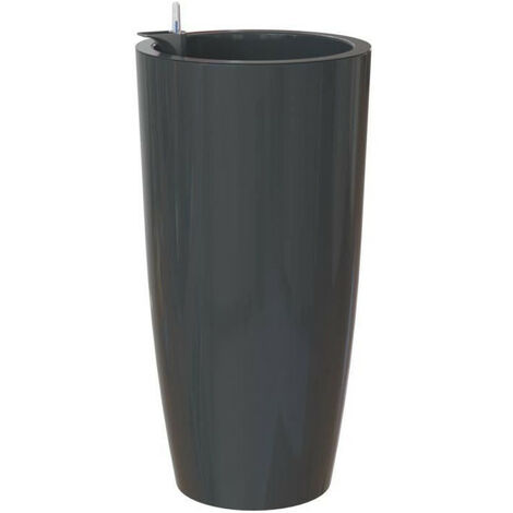 Pot de fleurs - ARTEVASI - Santorini SWS 65 BR - Intérieur/extérieur - Plastique - Ø33 x H65 cm - 43 L - Gris anthracite (1/2)