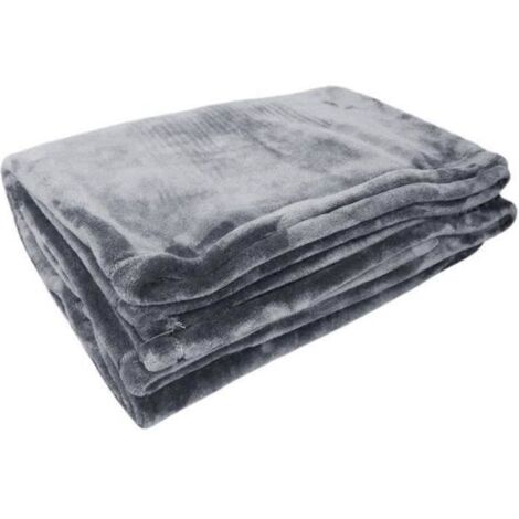 Couverture microflanelle 220x240 cm gris (1/4)