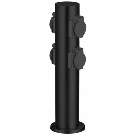 BRILLIANT - DODY Borne avec 4 prises noir métal/plastique E27 LED xW IP44 - Jardin - Extérieur - Electrique (1/3)