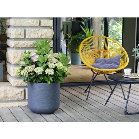 EDA PLASTIQUE - Pot rond 50 cm GraphitUp - 67 L - Gris anthracite