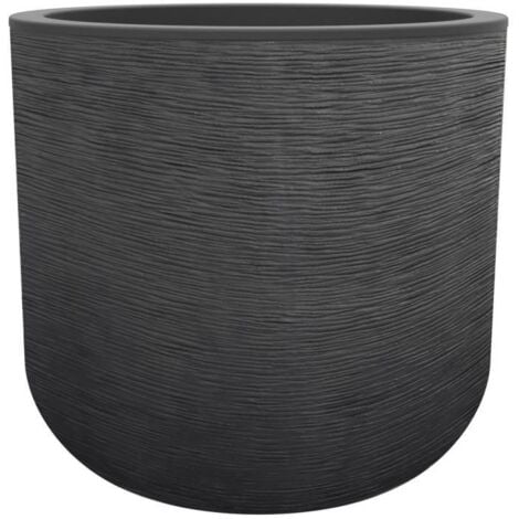 EDA PLASTIQUE - Pot rond 50 cm GraphitUp - 67 L - Gris anthracite
