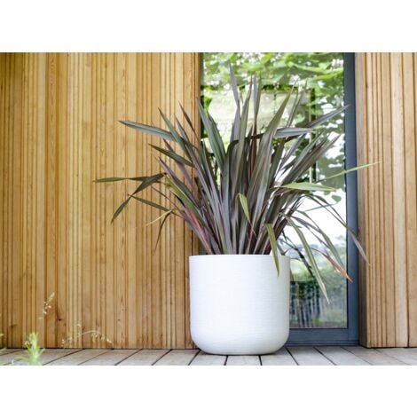 EDA PLASTIQUE - Pot rond 40 cm GraphitUp - 32,5 L - Blanc ceruse