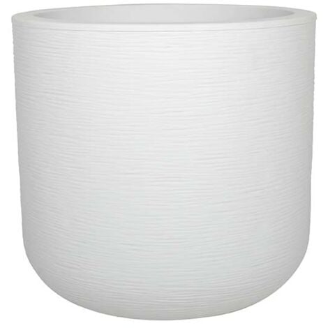 EDA PLASTIQUE - Pot rond 40 cm GraphitUp - 32,5 L - Blanc ceruse