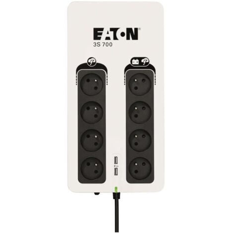 Onduleur Eaton 3S 700 FR - Off-line UPS - 3S700F - 700VA 8 prises francaises Noir/Blanc