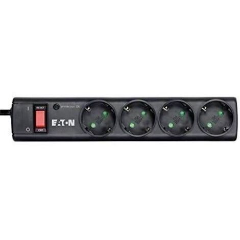 Multiprise/Parafoudre - Eaton Protection Strip 4 DIN - PS4D - 4 prises DIN europeennes - Noir (1/2)
