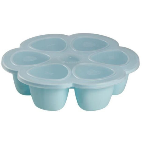 BEABA Multiportions en silicone de qualité premium, résistance thermique, couvercle hermétique, Fabriqué en Italie, 6x150 ml (1/3)