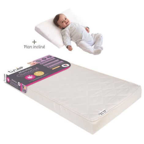 TINEO Matelas climatise 70x140 cm + plan incline 15 lot