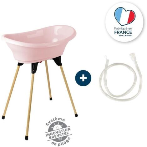 THERMOBABY KIT BAIGNOIRE VASCO Rose Poudre : baignoire + pieds + tuyau de vidange (1/5)
