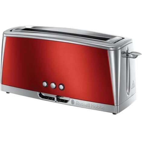 Grille-Pain - RUSSELL HOBBS - Luna Rouge Solaire - Fente longue - 1420 W - Fonctions réchauffage et décongélation (1/10)