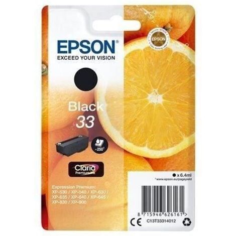 Epson Oranges C13T33314012 cartouche d'encre 1 pièce(s) Original Rendement standard Noir (1/2)