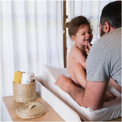 BEABA, SOFALANGE, Matelas a Langer, Made in France, Concept Brevete, Plan a langer incline, Limite les reflux, Blanc