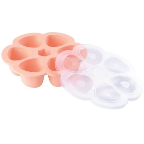 BEABA Multiportions en silicone de qualité premium, résistance thermique, couvercle hermétique, Fabriqué en Italie, 6x150 ml (1/4)