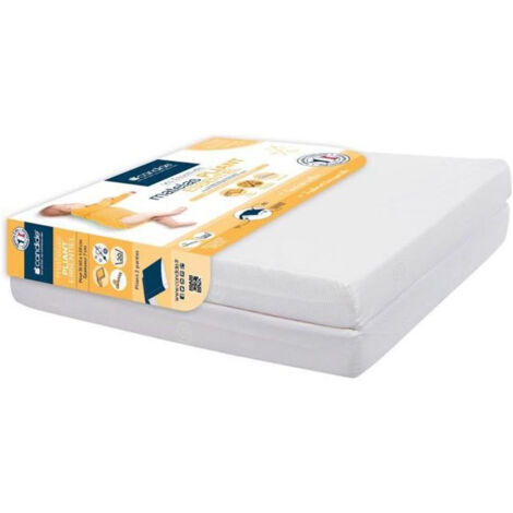 Matelas pliant enfant 60 x 120 cm – Épaisseur 7 cm – Noyau mousse polyuréthane – Housse amovible et anti-acariens – Candide (1/9)
