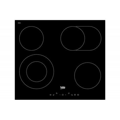 Beko – Plaque vitrocéramique 4 foyers Hi-Light 6900W – Encastrable 58 cm – Commandes sensitives – Design en verre noir - HIC64403T
