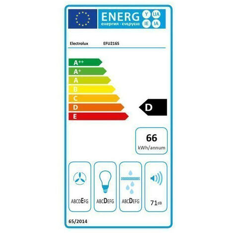 Hotte visière 272m³/h ELECTROLUX 60cm, EFU216S