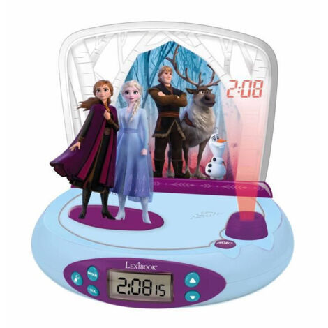 Réveil Projecteur La Reine des Neiges 2 - Effets sonores et veilleuse intégrée - LEXIBOOK