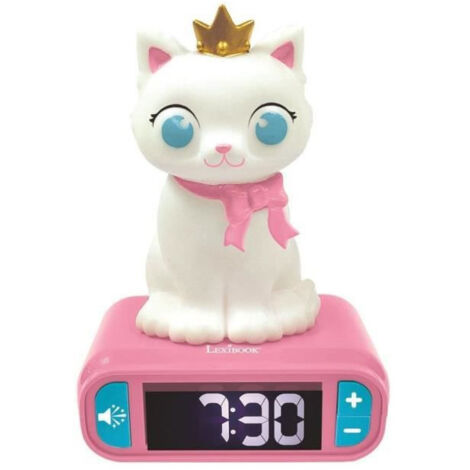 Reveil Veilleuse Lumineuse Chat en 3D et effets sonores (1/4)