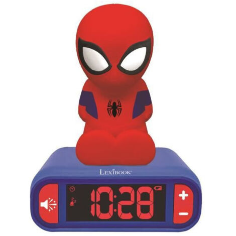 Réveil veilleuse digital LEXIBOOK - Spiderman - 3D lumineux et sonore - Rouge et bleu - Enfant (1/5)