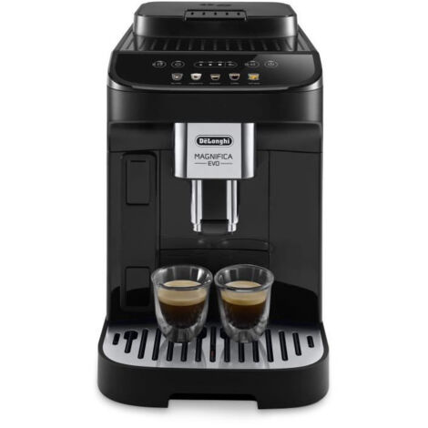 Delonghi – Cafetière à dosettes avec broyeur – Machine expresso 5 recettes – Design moderne – Panneau tactile intuitif – Noir (1/10)