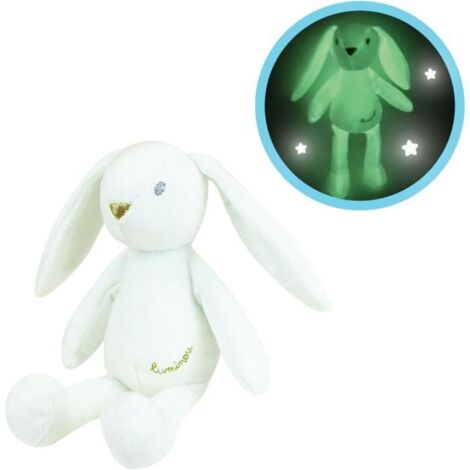 JEMINI Luminou Lapin blanc Peluche lumineuse naturelle fonctionne sans pile+/- 20 cm (1/5)