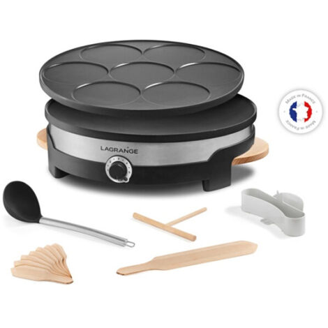 Crêpière électrique 1500W – Plaque anti-adhésive 35cm – Thermostat réglable – Accessoires inclus – Lagrange (1/8)