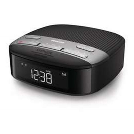 Philips – Radio réveil numérique DAB+/FM double alarme – Écran LCD blanc – Alimentation AC/Batterie – Arrêt programmé 15/30/60/90/120 min (1/8)