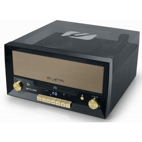 Micro-système CD avec platine vinyle 3 vitesses – Bluetooth V2.1 – 20W – Compatible disques vinyles et CD – MT110B – Muse